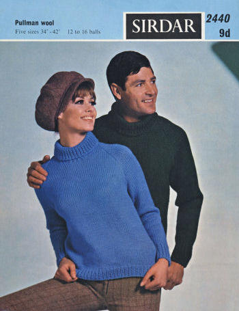 Pullover Turtleneck Sweater Knitting Pattern 34-42