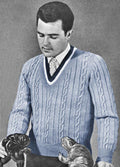Man's Cable Twist Pullover Knitting Pattern 36-42