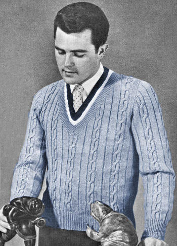 Man's Cable Twist Pullover Knitting Pattern 36-42