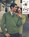 Pullover Striped V-Neck Knitting Pattern 36-44
