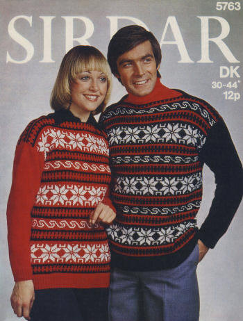 His & Her Fair Isle Sweater Knitting Pattern 30-44