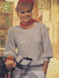 Lacy Pullover Sweater Cotton Knitting Pattern 30-38