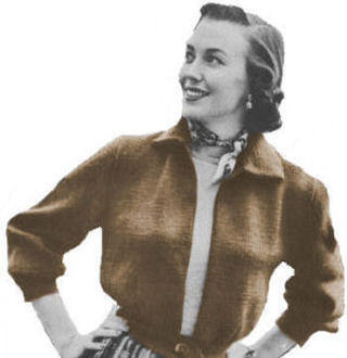 Waist Belted Sweater Knitting Pattern 32-36