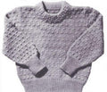 Girls Puff Pattern Pullover Sweater Knitting Pattern 1-4