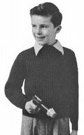 Ribbed Pullover Sweater Children Knitting Pattern 10-14