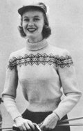 Norwegian Sweater with Fair Isle Yoke Knitting Pattern 32-36