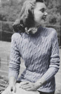 Shadow Cable Sweater Knitting Pattern 34-38