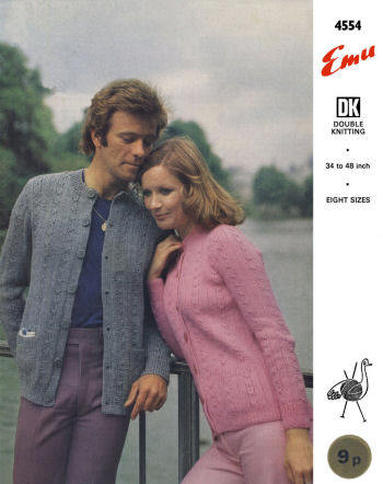 Patterned Cardigan Sweater Knitting Pattern 34-48