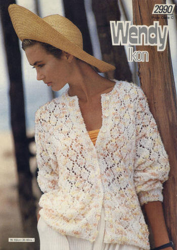 Lacy Cardigan Sweater Knitting Pattern 30-40