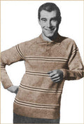 Men's Striped Sweater Knitting Pattern 36-40