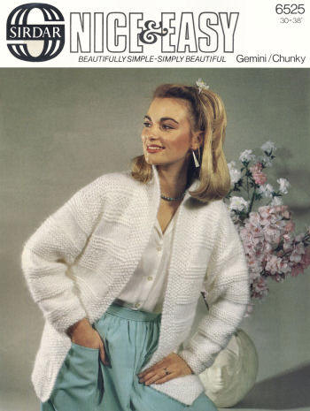 Patterned Cardigan Sweater Knitting Pattern 30-38