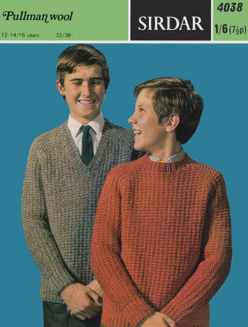 Boys Raglan Sweater with Round or V-Neck Knitting Pattern 12-16