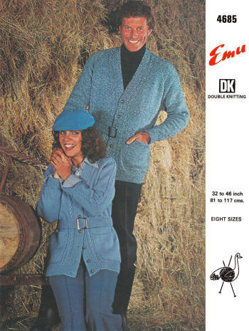 Belted Cardigan Sweater Knitting Pattern 32-46