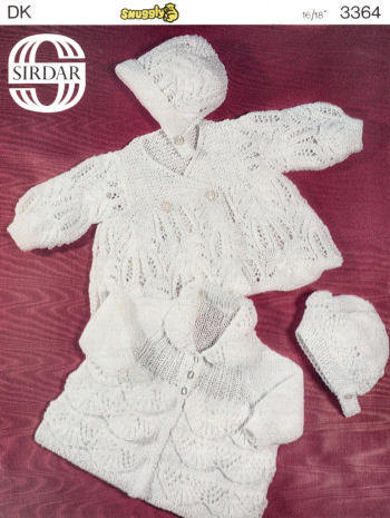 Baby Sweater Coats & Bonnets Knitting Pattern Sz 3 - 11 mos