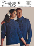 His & Her Pullover Aran Sweater Knitting Pattern 34-44
