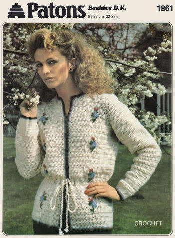 Tyrolean Sweater Jacket Crochet Pattern 32-38