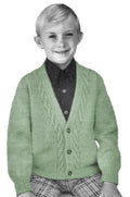 Boy's V-Neck Cardigan Sweater Knitting Pattern 6-12