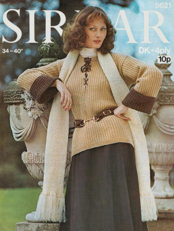 Casual Sweater & Scarf Knitting Pattern 34-40