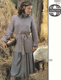 Long Pullover Sweater & Belt Knitting Pattern 32-44
