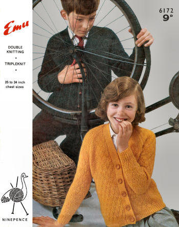 Diamond Design Cardigan Sweater Children Knitting Pattern Sz 6 - Teen