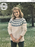 Fairisle Pullover Sweater Knitting Pattern 28-38