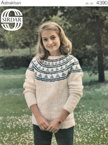 Fairisle Pullover Sweater Knitting Pattern 28-38