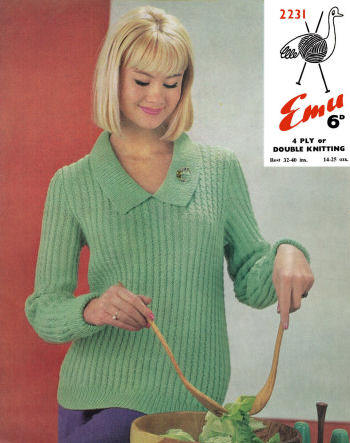 Long line Pullover Sweater Knitting Pattern 32-40