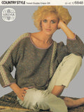Pullover Sweater with Cable Panels Knitting Pattern 32-40