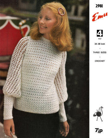 Lacy Pullover Sweater Top Crochet Pattern 34-38