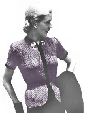 Fitted Sweater Jacket Crochet Pattern 32-36