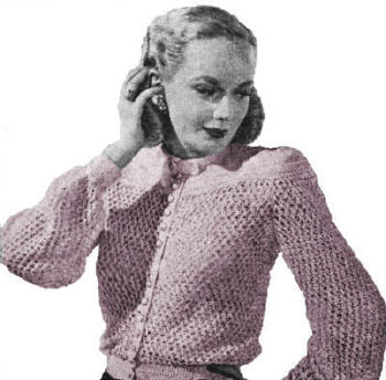 Mesh Cardigan Sweater Crochet Pattern Sz 14-16