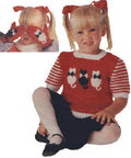 Girls Kitten Sweater & Mitts Knitting Pattern Sz 4-8