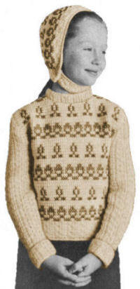 Embroidered Sweater & Cap Girls Crochet Pattern 6-10