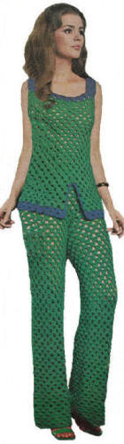Mesh Top & Pants Set Crochet Pattern Bust 30.5-38
