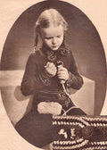 Girls Sweater with Collar, Cuffs & Belt Knitting Pattern Sz 10