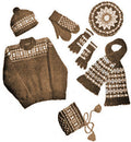 Fair Isle Sweater & Accessories Set Children Knitting Pattern Sz 8-12