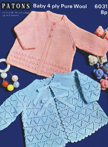 Baby Matinee Sweaters Knitting Pattern Sz 12-18 mos