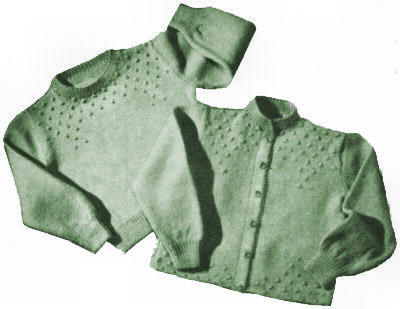 Girls Pullover & Cardigan Sweaters Knitting Pattern Sz 1-3