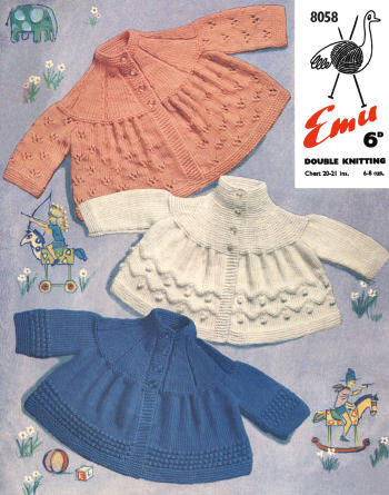 Three Baby Sweaters Knitting Pattern Sz 24 mos - 2 yrs