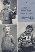 Boys Three Sweater Jackets Knitting Pattern Sz 4-7