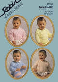 Baby Pullover Sweaters in 4 Styles Knitting Pattern 3-24M