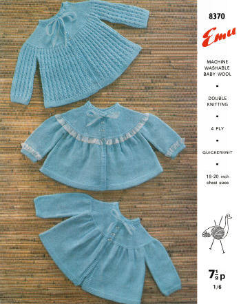 Three Baby Sweaters Knitting Pattern Sz 18 & 24 mos