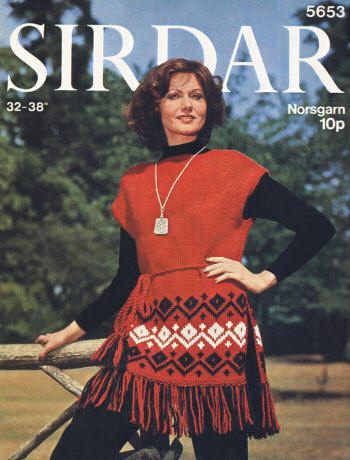 Pullover Vest Tabard Knitting Pattern 32-38
