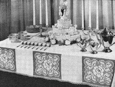 June Wedding Rose Tablecloth Filet Crochet Pattern