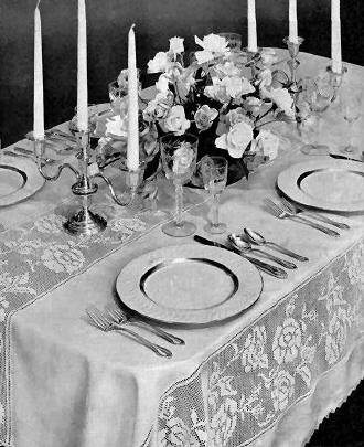 Roses Tablecloth Filet Crochet Pattern