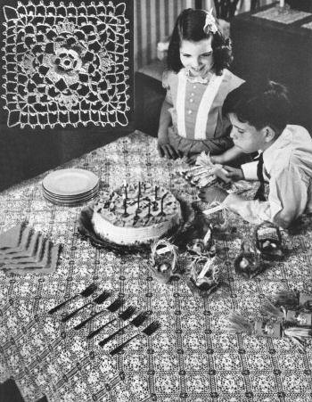 Irish Crochet Motif Tablecloth Pattern