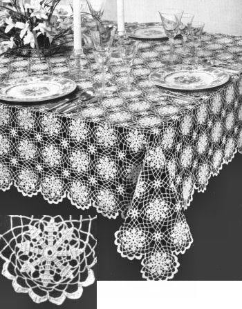 Summer Snowflake Motif Tablecloth Crochet Pattern