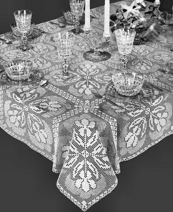 Iris Tablecloth Filet Crochet Pattern