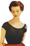 Scoop Neck Top with Cap Sleeves Crochet Pattern 34-38