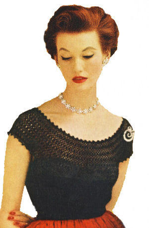 Scoop Neck Top with Cap Sleeves Crochet Pattern 34-38